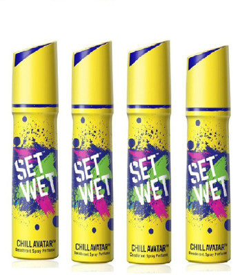 

Set Wet Chill Avatar set of 4 Deodorant Spray - For Men(150 ml, Pack of 4)