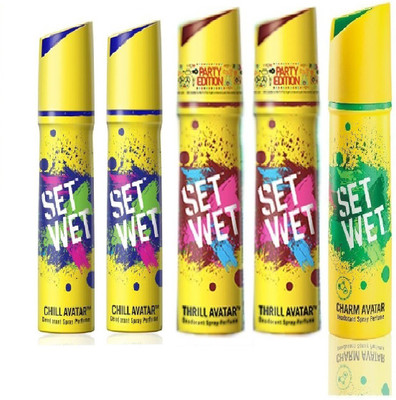 

Set Wet 2 Chill Avatar And 2 Thrill Avatar 1 Charm Avatar set of 5 Deodorant Spray - For Men(150 ml, Pack of 5)