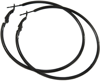 BNB Black Loop Brass Hoop Earring