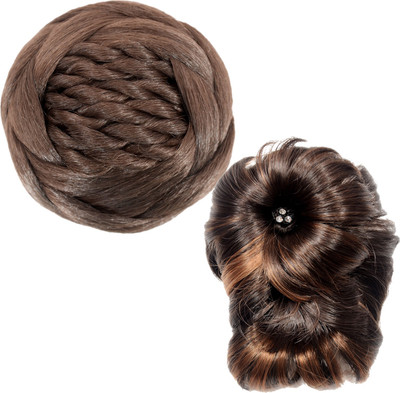 

Mansiyaorange Latest Exclusive Artificial Hair/Hair Extension Collection Bun Clip(Brown)