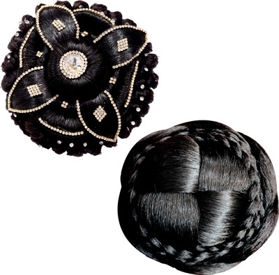 

Mansiyaorange Latest Exclusive Artificial Hair/Hair Extension Collection Bun Clip(Black)