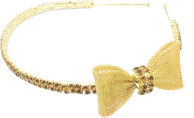 

AccessHer Rhinestone Studded Golden Metal Head band Crown for Girls and Women Hair Band(Gold)