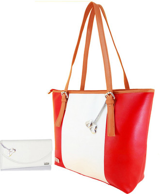 

I Define U Hand-held Bag(White, Red), Red;white