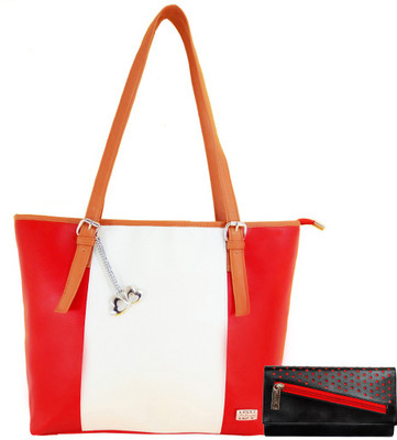 

I Define U Hand-held Bag(White, Red), Red;white