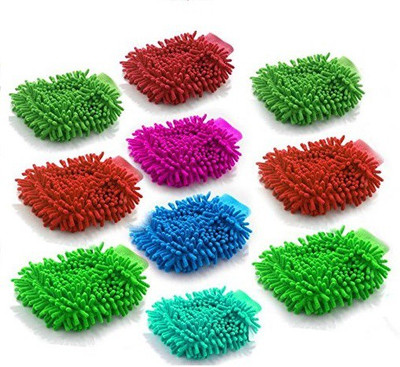 

mayatra's Pack of 10 Microfiber Double Sided Dusting Cleaning Glove for Home Office Kitchen Hotel Glove
