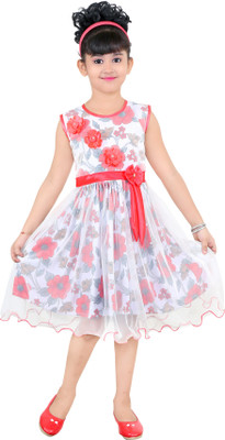 

FTC Bazar Girls Midi/Knee Length Party Dress(Pink, Sleeveless, Ftcbazar