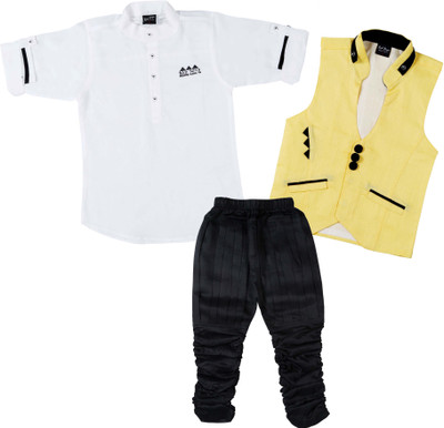 

Bad Boys Boys Festive & Party Kurta, Waistcoat and Breeches Set(Multicolor Pack of 3, Yellow