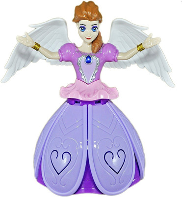 

iStore Angel Girl Dancing Doll & Rotating Flashing Lights with Music Gift Toy For Kids(Pink)