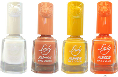 

Lady Fashion Colour Cap Insta Dry Nail polish (Evergreen Colours) White,Brown,Yellow,Orange(Pack of 4)