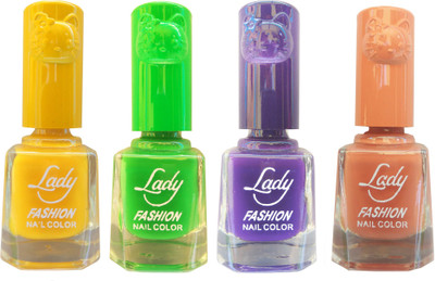 

Lady Fashion Colour Cap Insta Dry Nail polish (Evergreen Colours) Yellow,Green,Purple,Brown(Pack of 4)