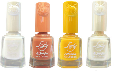 

Lady Fashion Colour Cap Insta Dry Nail polish (Evergreen Colours) White,Brown,Yellow,White(Pack of 4)