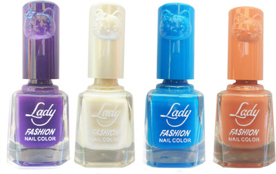 

Lady Fashion Colour Cap Insta Dry Nail polish (Evergreen Colours) Purple,White,Blue,Brown(Pack of 4)