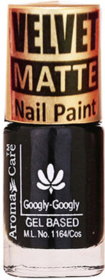

Aroma Care Dark Black Color Velvet Dull Matte Nail Polish Black,