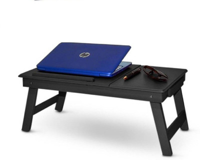 

Tablemate Multipurpose wooden Black Bedmate Folding Kids Home Office Desk Solid Wood Portable Laptop Table(Finish Color - Black)