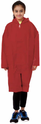 

Finery Solid Girls Raincoat, Maroon