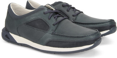 

Clarks Ormand Sail Navy Leather Loafers For Men(Blue