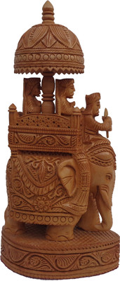 

LAVANSHI 11" Kadamba Wood Elephant Idol Decorative Showpiece - 28 cm(Wooden, Brown)