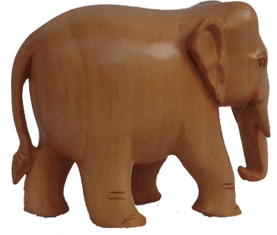 

LAVANSHI 3" Kadamba Wood Elephant Idol Decorative Showpiece - 8 cm(Wooden, Brown)