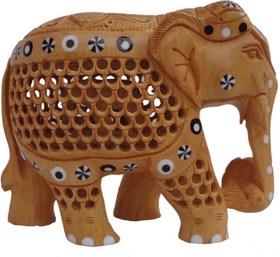 

LAVANSHI 5" kadamba wood elephant idol Decorative Showpiece - 14 cm(Wooden, Brown)