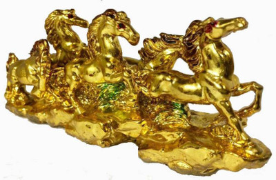 

Ripe India Five Running Horses Showpiece Decorative Showpiece - 16 cm(Polyresin, Multicolor)