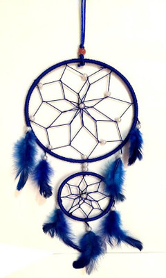 

Ripe India Dream Catcher Wall Hanging Blue Color 40--cm Decorative Showpiece - 40 cm(Wool, Blue)