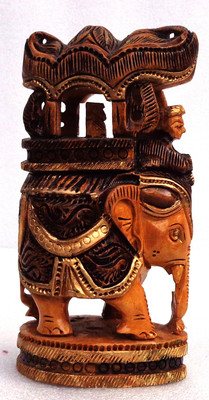 

LAVANSHI 6" Kadamba Wood Elephant Idol Decorative Showpiece - 16 cm(Wooden, Multicolor)