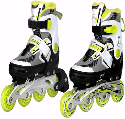 

COCKATOO Very good quality size large and wheels size 76mm In-line Skates - Size 6-8 UK(Multicolor), Green;black