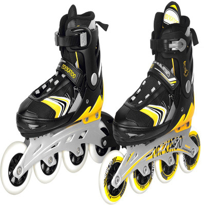 

COCKATOO Stylish Big wheels 84mm size medium In-line Skates - Size 3.5-5.5 UK(Multicolor), Yellow;black