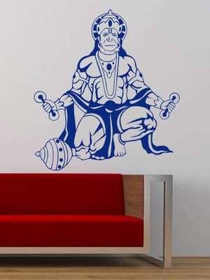 Trends on WALL 64 cm Hanuman ji Self Adhesive Sticker(Pack of 1)