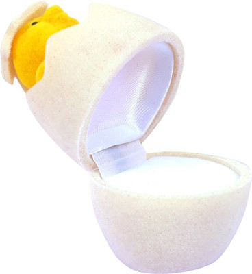 

Glawen Hen Chicken shaped Toy Ring Box Vanity Box(White with Yellow)