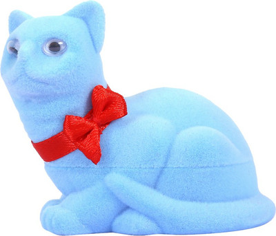 

Glawen Cat shaped Toy Ring Box Vanity Box(Blue)