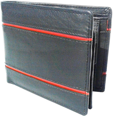 

NUKAICHAU Men Red Genuine Leather Card Holder(7 Card Slots), Lakh blk red 7