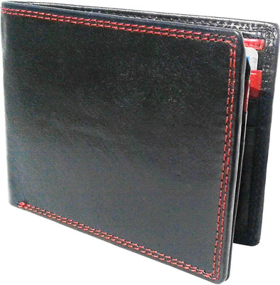 

NUKAICHAU Men Red Genuine Leather Card Holder(10 Card Slots), Lakh blk red 10