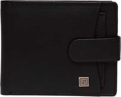 

U+N Men Black Genuine Leather Wallet(6 Card Slots)