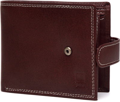 

U+N Men Brown Genuine Leather Wallet(3 Card Slots)
