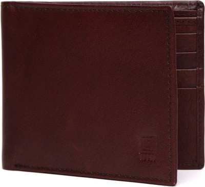 

U+N Men Brown Genuine Leather Wallet(8 Card Slots)