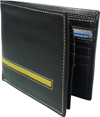 

NUKAICHAU Men Black Genuine Leather Card Holder(15 Card Slots), Sona blk grn 15