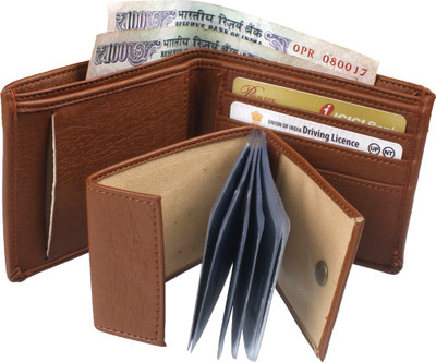 

LANDER Men Tan Artificial Leather Wallet(10 Card Slots)