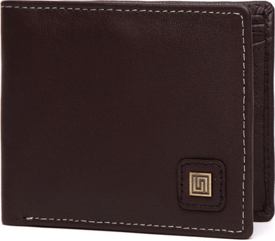 

U+N Men Brown Genuine Leather Wallet(3 Card Slots)