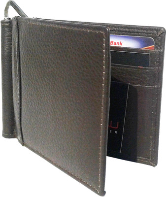 

NUKAICHAU Men Brown Genuine Leather Card Holder(6 Card Slots), Sona clip brn 6