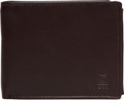 

U+N Men Brown Genuine Leather Wallet(9 Card Slots)