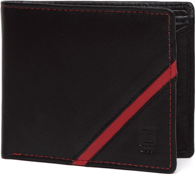 

U+N Men Black Genuine Leather Wallet(6 Card Slots)