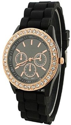 RJ Creation New Diamond Studded Geneva Watch  - For Women   Watches  (RJ Creation)