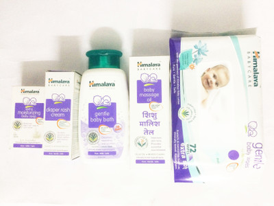 

Himalaya baby soap, baby bubble bath, baby diaper rash cream, baby oil, baby wipes(White)