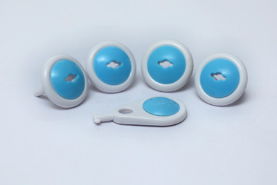 

Safe-O-Kid Pack of 12 - Dual Color, Sleek Anti-Shock Electric Socket Guards with Key(Multicolor)