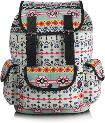 

Shaun Design Hand Embroidered Canvas Cross Body Bag 5 L Backpack(Multicolor), White