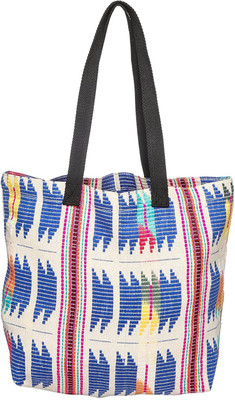 

Jungli Murgi Multicolor Jacquard Tote with Black Handles Shoulder Bag(Multicolor, 15 L)