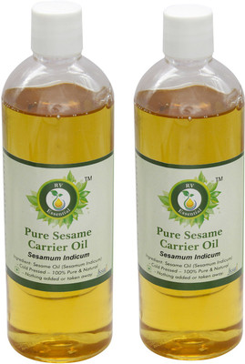 

R V Essential Pure Sesame Carrier Oil (100ml+100ml) Pack of Two- Sesamum Indicum (100% Pure and Natural Cold Pressed)(200 ml)