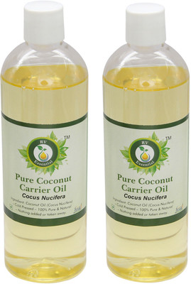 

R V Essential Pure Coconut Carrier Oil (100ml+100ml) Pack of Two- Cocus Nucifera (100% Pure and Natural Cold Pressed)(200 ml)