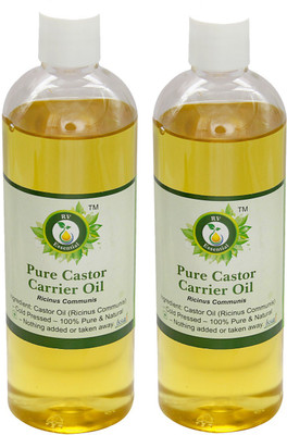 

R V Essential Pure Castor Oil Carrier Oil (100ml+100ml) Pack of Two- Ricinus Communis (100% Pure and Natural Cold Pressed)(200 ml)